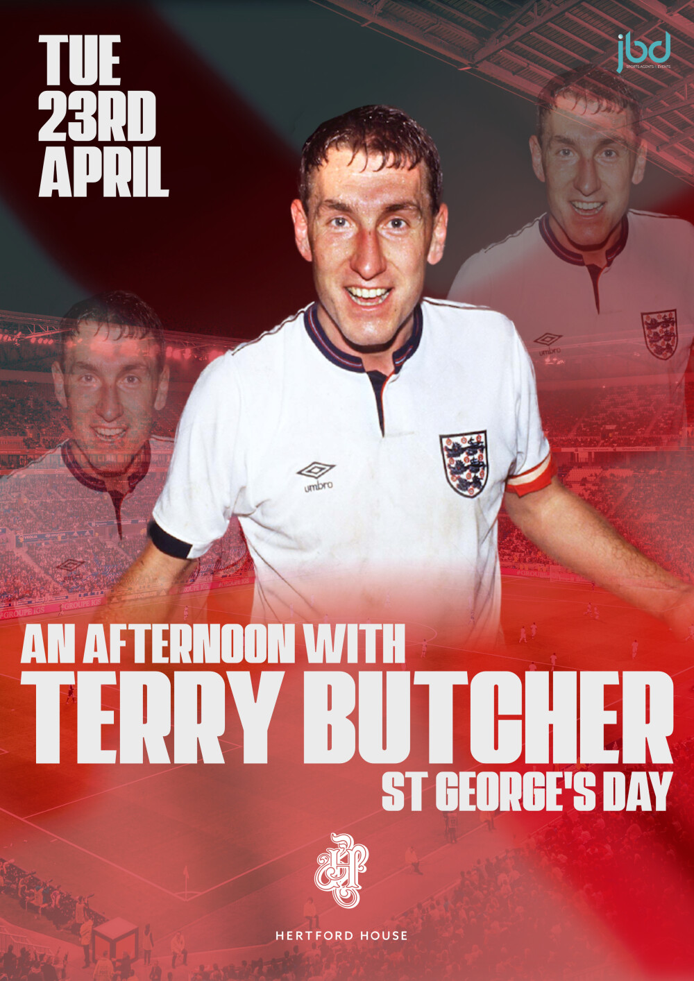 Hertford House Hotel presents St Georges Day with Terry Butcher